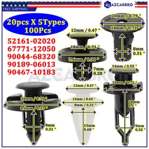 100x Trim Panel Clips Bumper Fender Push Pin Rivets Fasteners For TOYOTA Corolla - Picture 1 of 12