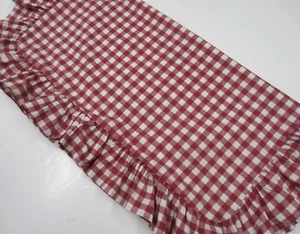 Single COMPANY STORE Red White Gingham Ruffled EURO Square Pillow Sham - Picture 1 of 7