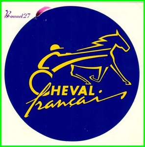 Ancien Autocollant Sticker " LE CHEVAL FRANCAIS " Bleu et Jaune Cheval Horse - Imagen 1 de 1