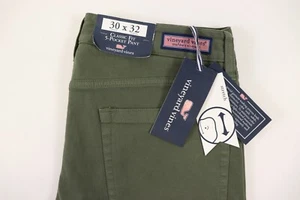 Pantalón para hombre VINEYARD VINES 30x32 verde sarga de caballería 5 bolsillos NUEVO $98  - Imagen 1 de 7