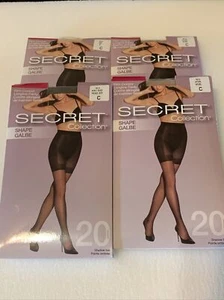 4 pair secret pantyhose collection shape 20 c Shadow toe nude black natural - Picture 1 of 9