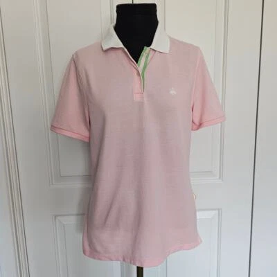 Usado en Excelente Condición Brooks Brothers Preppy Rosa Algodón Piqué S/S Rendimiento Polo Top L Foto 1 de 4
