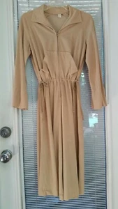 VINTAGE 70'S VELOUR ZIP UP CROPPED GAUCHO JUMPSUIT XS - Picture 1 of 10