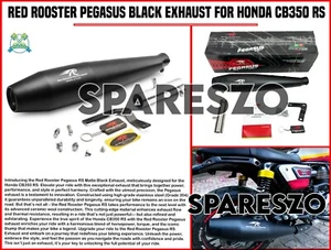 "RED ROOSTER PEGASUS BLACK EXHAUST" FIT FOR HONDA CB350 RS - Picture 1 of 24