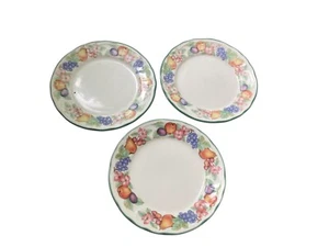 Noritake Epoch MARKET DAY E801 Set of 3 Salad Plates 7 5/8" Scalloped Edges - Picture 1 of 7