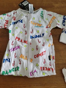 Bnwt Bonds Christmas Wondersuit Rudolf Dasher Vixen Comet Candy Cane Size 0 - Picture 1 of 2