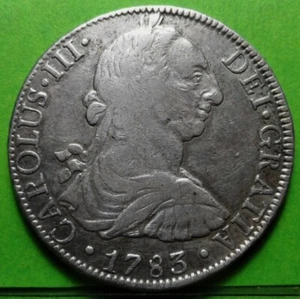 CARLOS III, 8 Reales, 1783, MEXICO -FF, A.C.-1124, Ag. - Imagen 1 de 2