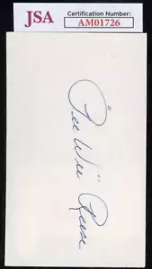 Pee Wee Reese JSA Coa Signed 3x5 Index Card Autograph - Picture 1 of 2
