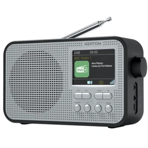 Radio Reloj FM Azatom DAB Altavoz Bluetooth Batería Portátil Aspire Plateado - Imagen 1 de 8