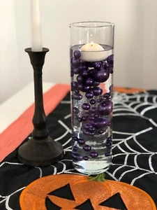 Floating Purple Pearls Centerpiece, No Hole Vase Filler Pearls - Picture 1 of 3
