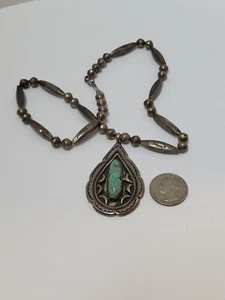 Collana Vintage Navajo Numero Otto Ragno Turchese Begay? Vecchio pedone sterling - Foto 1 di 16