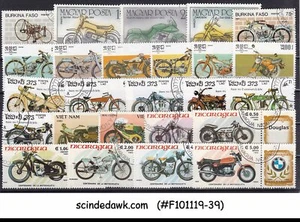 SELECTED STAMPS OF MOTORCYCLE STAMPS FROM VARIOUS COUNTRIES 25V - USED - Picture 1 of 1