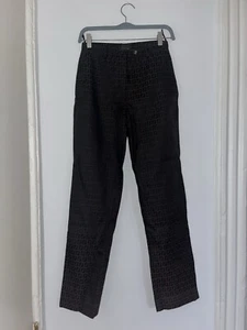 FENDI Zucca straight pants IT 40 US 4 Brown Black Monogram Logo tota - Picture 1 of 11
