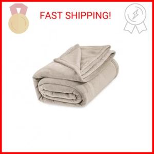Bedsure Fleece Bed Blankets Queen Size Oxford Tan - Soft Lightweight Plush Fuzzy - Picture 1 of 2