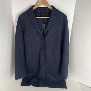 Cappotto di flanella Banana Republic XS blu scuro Mario Bellucci misto lana a scatto nuovo - Foto 1 di 9