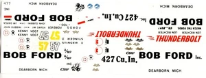 Fred Cady 477 1964 Mustang BOB FORD INC. Kenny Vogt Len Richter 1/24th Decals - Picture 1 of 1