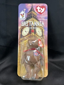 Britannia the bear 1997- ,Ty Beanie Baby, in box tags D0818429 - Picture 1 of 4