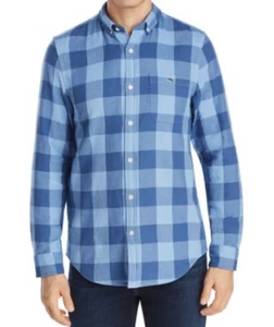 VINEYARD VINES BLUE & GRAY BUFFALO FLANNEL SLIM LONGSHORE SHIRT LG - Picture 1 of 3