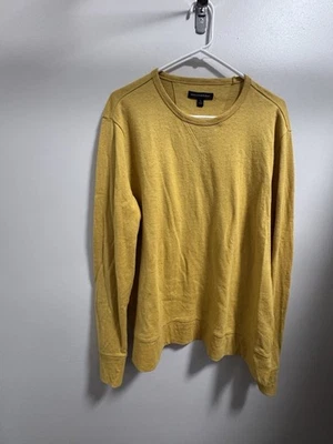 Camiseta Banana Republic Tejida Manga Larga Para Hombre L Amarillo Mostaza Cuello Redondo Nueva Con Etiquetas Foto 1 de 4