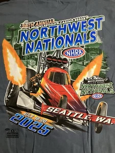 CAMISA EVENTO NHRA DRAG RACING OFICIAL 2025 NOROESTE NACIONALS azul talla grande - Imagen 1 de 4