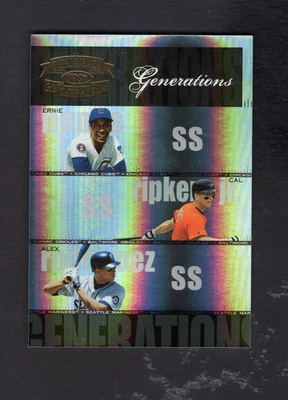 2004 Throwback Threads Generations Spectrum #25 Ernie Banks/Cal Ripken/A.Rod/100 - Image 1 of 2