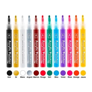 Avizar 12er Set bunte Acryl Markerfilze 0,7 mm feine Spitze - Bild 1 von 3