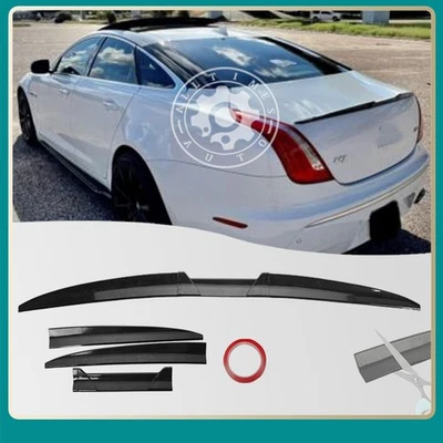 For Jaguar F-Type XE XF XK XJ Rear Trunk Spoiler Wing Lip Carbon Fiber Pattern Foto 1 de 4
