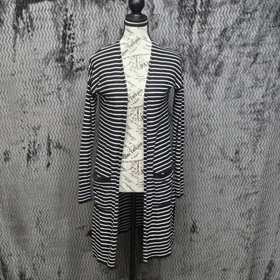 Athleta Cardigan Womens XS Striped Silk Cashmere Blend Open Front Duster Cozy - Image 1 of 4