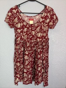VTG Esprit Babydoll Blouse S Top Floral Tie Empire Waist Tunic Dress 15” Bust - Picture 1 of 5
