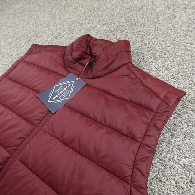 全新 St Johns Bay 背心 男式 XL 红色 紫色 绗缝 绝缘 Puffer 全拉链远足 — 第 1/4 张图片