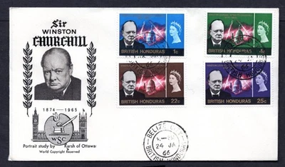 Honduras Británica - 1966 Churchill Primer Día Cubierta Foto 1 de 2