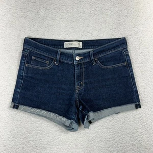 Abercrombie Fitch 6 (W30x3) pantaloncino donna denim elasticizzato blu lavaggio scuro usato in ottime condizioni - Foto 1 di 9