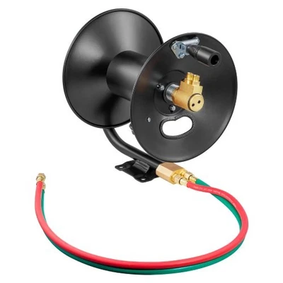 Carrete de manguera de soldadura, carrete de manguera de rebobinado de manivela manual con manguera de entrada de 3 pies y 9/16"-18 B Foto 1 de 4