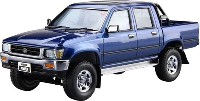 Aoshima No.20 Toyota LN107 Hilux Pickup Doppia Cabina 4WD Blu Modellino... - Immagine 1 di 4