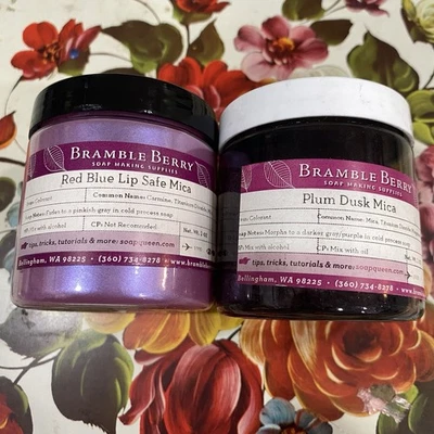 Jabón para hacer bayas de zarza colorante de mica 2 frascos de una oz rojo-azul y ciruela anochecer Foto 1 de 4