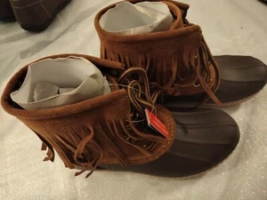 henry ferrera water resistance brown Girls' Western Boots size 1 - Picture 1 of 5