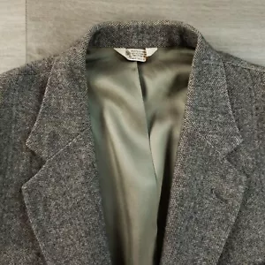 Vintage Custom Tweed Blazer Men's 41R* Herringbone Striped Wool Two Button USA - Picture 1 of 18