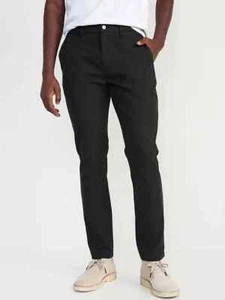 Old Navy Mens Black Lived in Chino Slim Pants Sz 30x30 Casual Preppy Academia - Picture 1 of 8