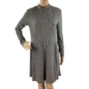 Madewell Womens Gray Cityblock Mock Neck Long Sleeve Sweater Dress Size M - Picture 1 of 7