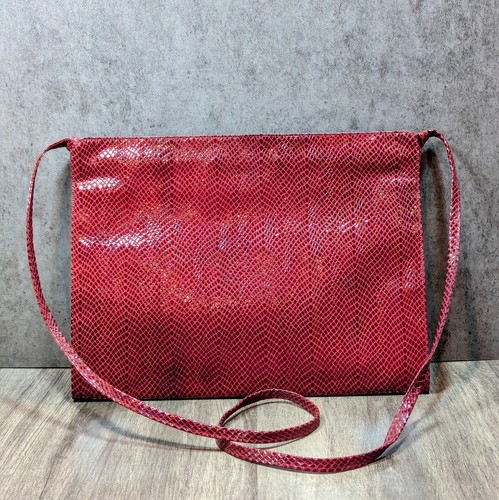 Pochette borsa a tracolla vintage Mario Valentino modello serpente rosso in pelle con cerniera italiana