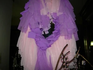 DOUBLE RAG EASTER WREATH--19" LONG- PURPLE & PINK WITH SEQUINS-#E2-3 - Picture 1 of 24