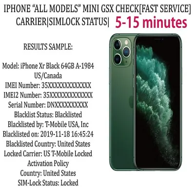 FAST IPhone Info Check - IMEI / Simlock / Carrier /Find My Iphone /iCloud Status • 1.34$
