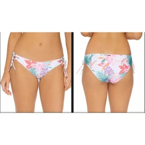 Raisins Sweet Swim Bikini Bottoms Side Tie Floral White Colorful M - Picture 1 of 6
