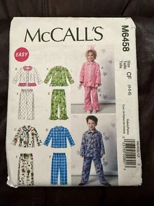 ⭐️McCalls Sew Pattern 6458 Toddler Childrens 2-Piece Pajamas Sz 4-5-6 CUT - Picture 1 of 2