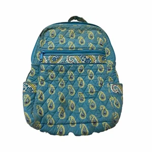 Vera Bradley Bermuda Blue Quilted Laptop Backpack  Paisley Sky Blue H - Picture 1 of 4