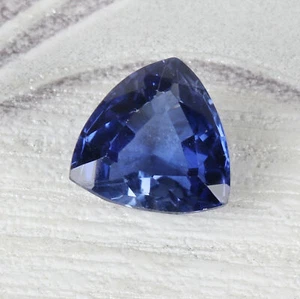 A+ Quality Blue Sapphire 4.75 CT Trillion Facet Cut Loose Gem 4 Fashion Jewelry - Picture 1 of 5