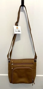 Wilsons Leather Pebbled Leather Tan Crossbody Purse Bag Shoulder $100 MSRP NWT - Picture 1 of 11