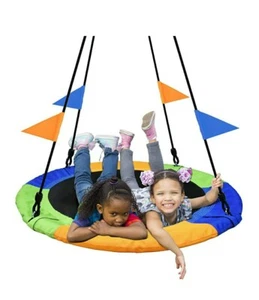 Saucer Tree Swing Flying Hanging Straps Adjustable Multi-Strand Ropes Colorful - Picture 1 of 6
