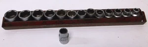 Mac Tools Vintage 13pc Shallow Metric Socket Set 3/8” Drive 6pt 7-19mm w/Carrier - Picture 1 of 15