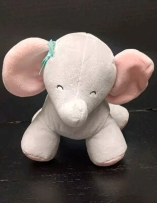 Carters 2020 Peluche Bebé Elefante con Arco Turquesa Cuerda Juguete de Cuna Musical 8" Foto 1 de 4